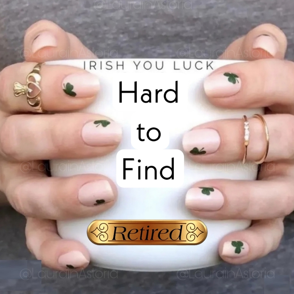 RETIRED Color Street No Heat Nail Decal Strips Irish You Luck Clover Shamrocks